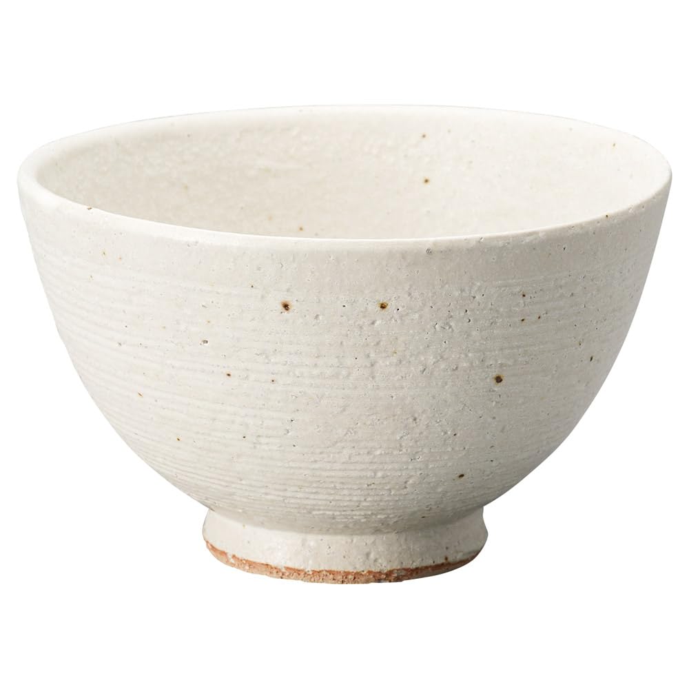 Marui Seito Shigaraki Ware Hechimon Rice Diameter Bowl, 11cm, White, Comb-Eyed, MR-3-4523