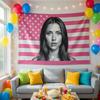 Scarlett Pink Flag Tapestry Warm  Luxury Home Wall Decor EyeCatching Print for Bedroom Living Room Aesthetic Decoration