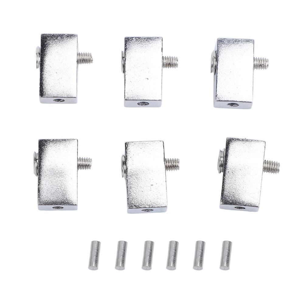 6PCS Metal Split Type Bridge Lock Black/Silver Headless Electric Guitar Parts Electric Guitar