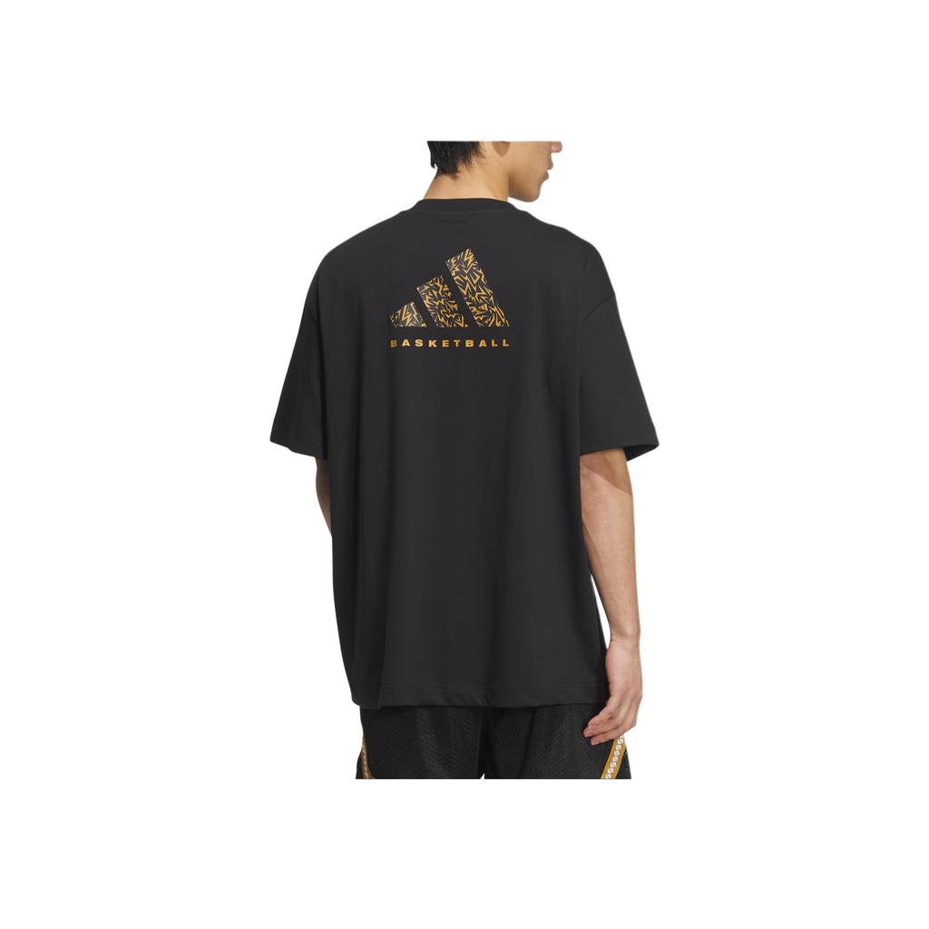 Adidas Alphabet Logo Crew Neck Casual Pullover Short Sleeve T-Shirt Men Tops Black JC6791