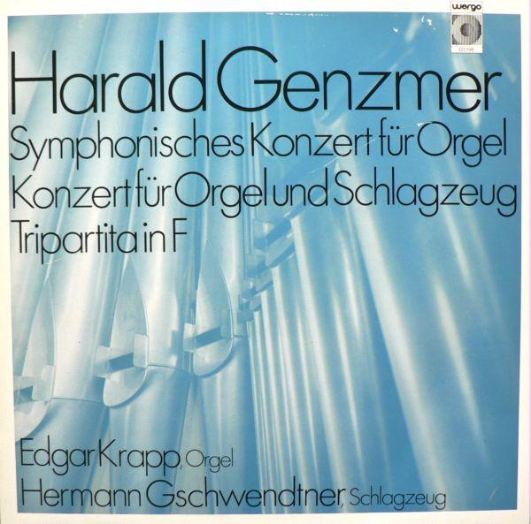 

LP Record HARALD GENZMER / EDGAR KRAPP, HERMA - Symphonisches Konzert Für Orgel / K WER60082 WERGO 1979 Germany Classical Used