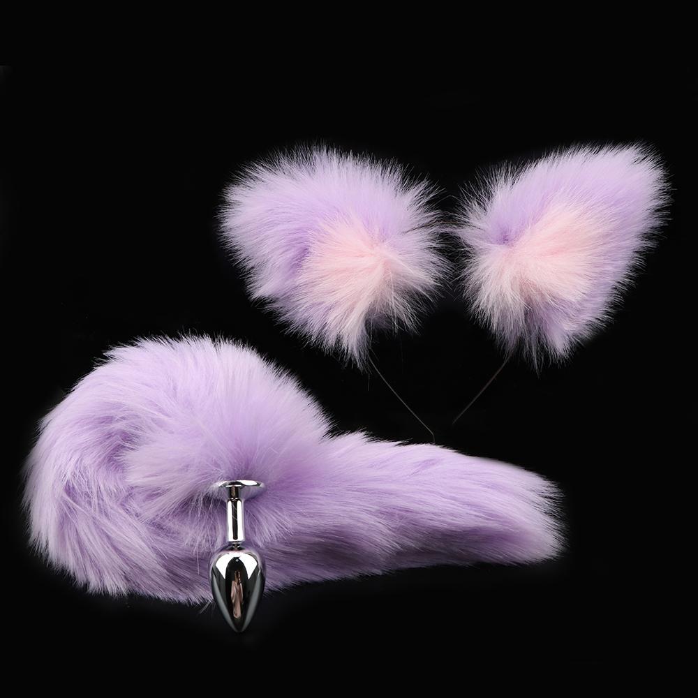 Prostate Massager Adult Games Sex Toys For Women Men Couples Smooth Touch Anal Plug With Cat Ears Headbands Fox Tail Metal Butt Plug