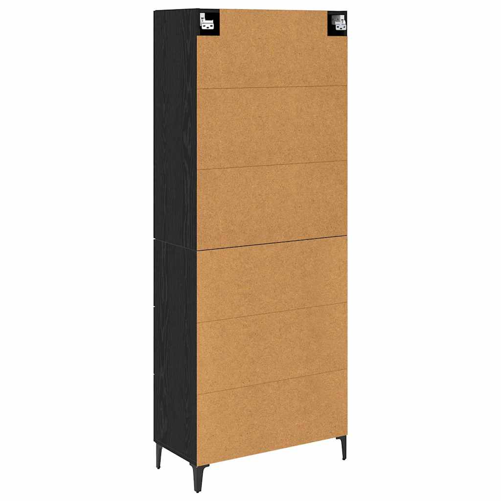 Highboard in Black Oak Look 69.5 x 34 x 180 cm Particleboard