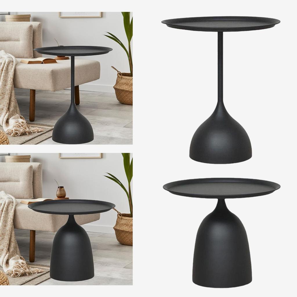 Compact Round Black Table for Drinks And Coffee