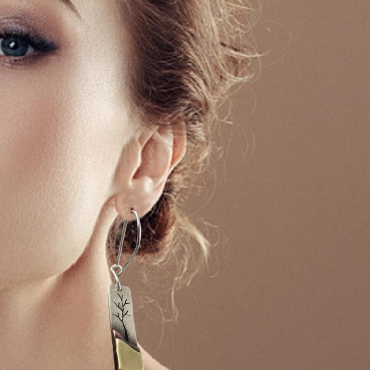 Stilvolles Leben Bäume Ohrringe Accessoires Elegante Lebensbäume Ohrringe Symbolisieren Frieden und Energie im Retro-Design