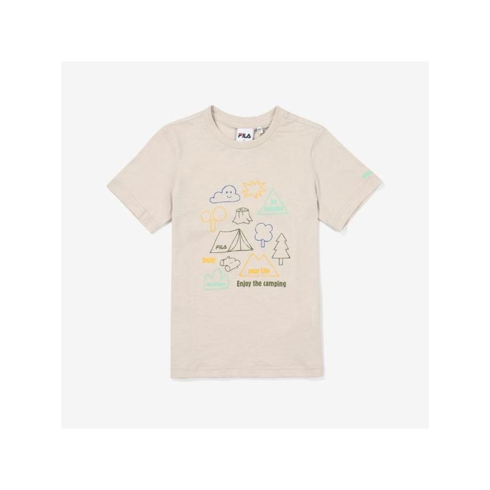 [fila Kids] Camping Graphic Emoji T shirT  Fk2rsf2204x Sad  q0zFk2rsf2204xSad