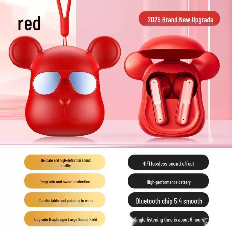Violent Bear T58 Mini Bluetooth Headset: High-Value Cartoon Ornament Sports Earbuds