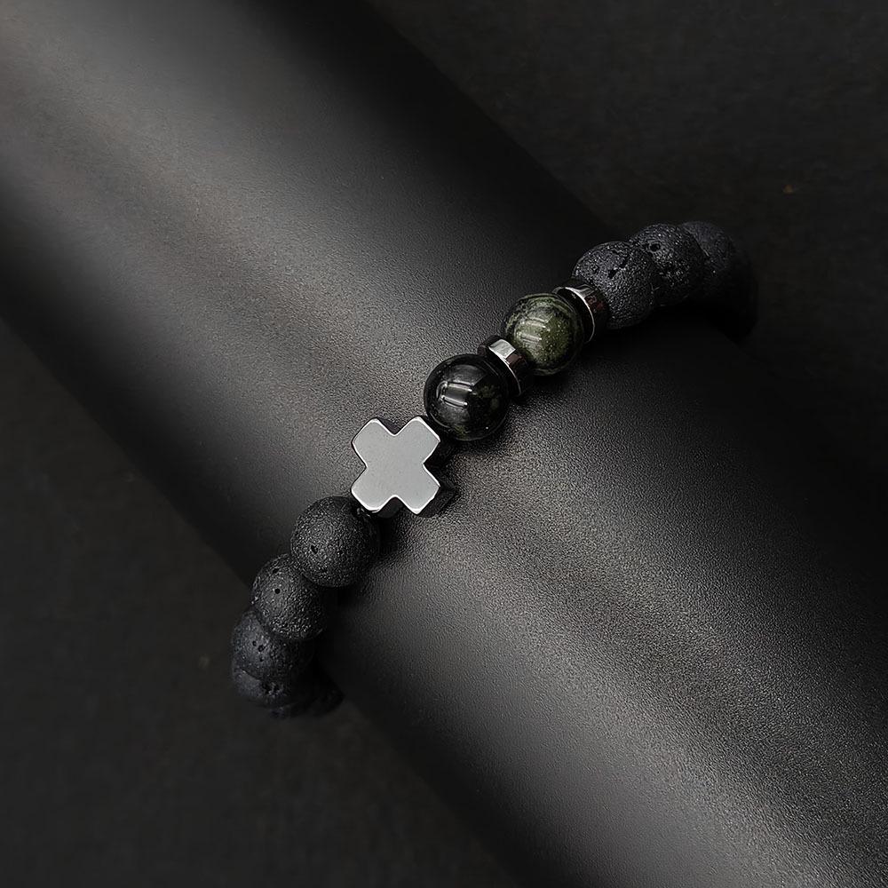 Natural Stone & Volcanic Bead Bracelet - Trendy Minimalist Design