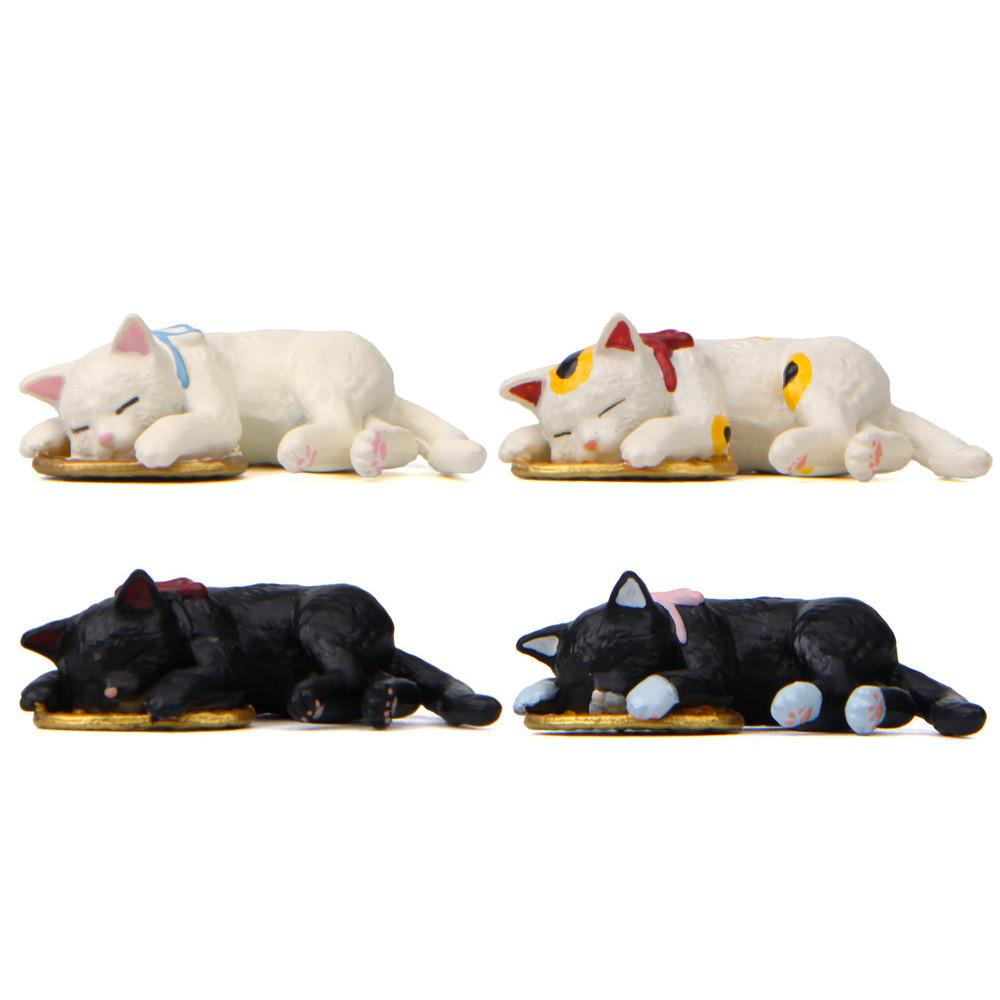 Figurine Cat Sleeping With Resin Material For Micro Garden Decor And Use Gift