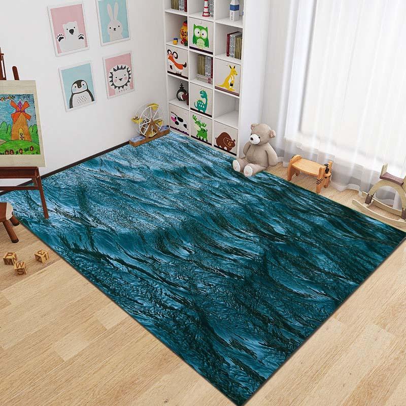 15 Sizes 3D Sea Floor Mat Rug Beach Waves Runner Carpet Kitchen Washable Non-slip Living Room Carpet Marine Bath Mat Absorbent