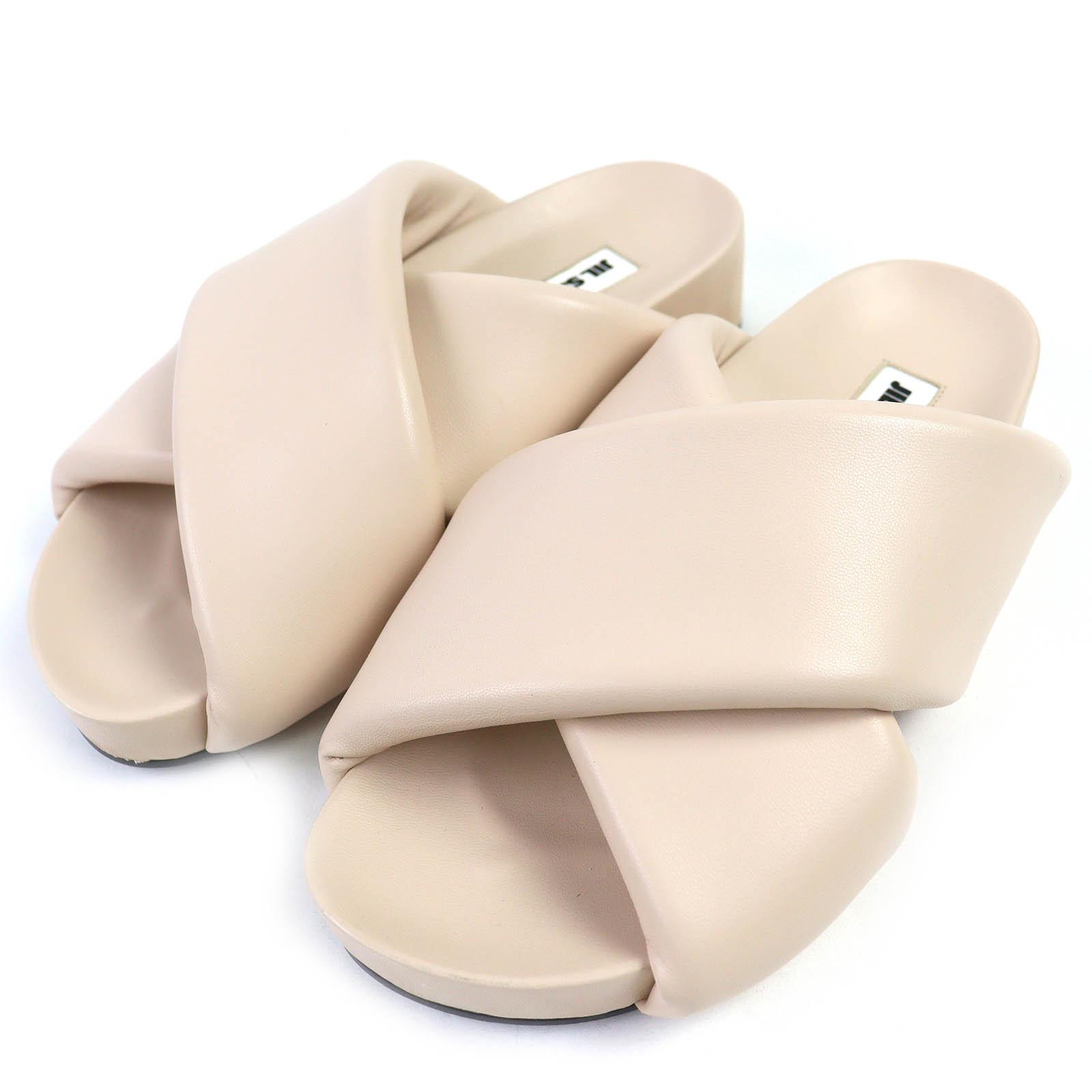 

Превосходные шлепанцы JIL SANDER с перекрестными ремешками из кожи наппа Женские 36 J15WP0043 Б/у