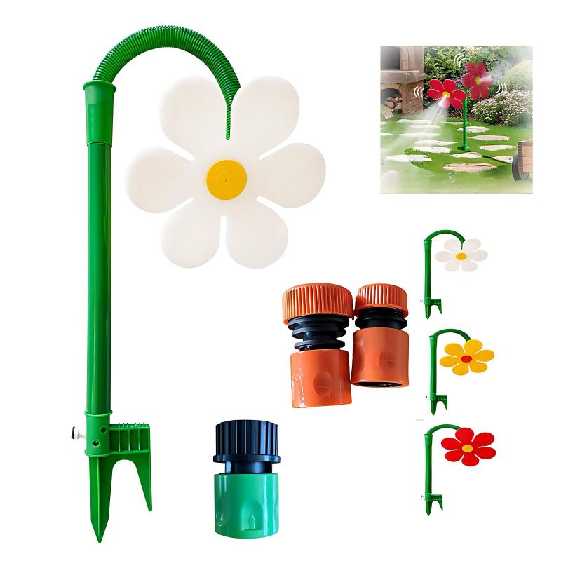 Crazy Sprinkler Crazy Dancing Flower Water Sprinklers Funny 360° Rotating Sun Flower Dancing Lawn Sprinkler