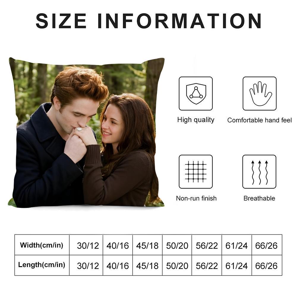T-Twilight Movie Cushion Cover Pillowcase Ultra Soft Skin Friendly Fabric Cloud Like Comfort & Concealed Zipper