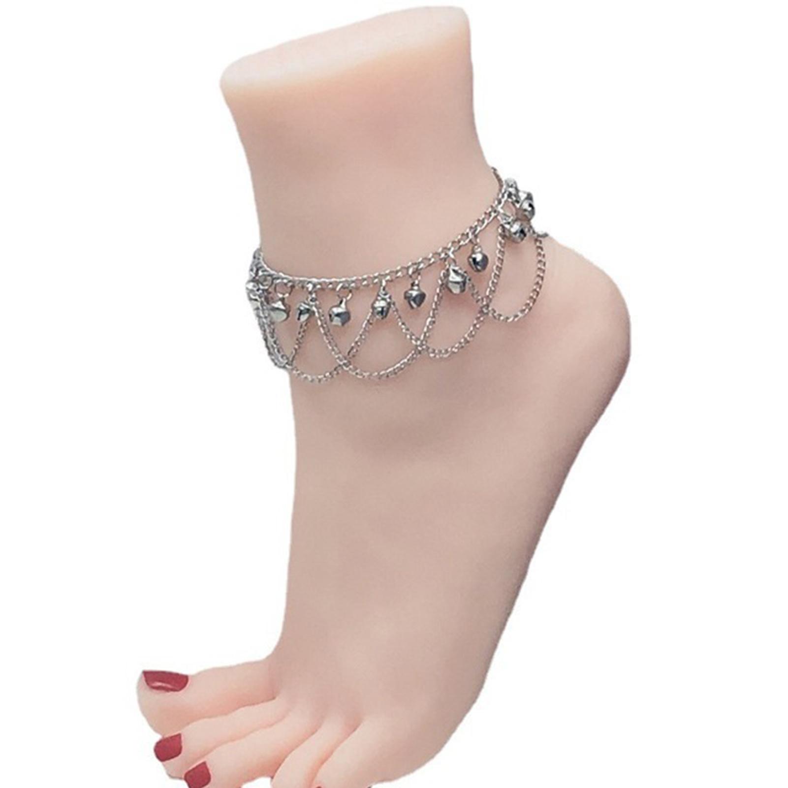 

Европейское и американское украшение для ног, индивидуальный модный браслет с колокольчиком в богемном стиле, волнистый колокольчик с кисточкой, женский ножной браслет серебряный