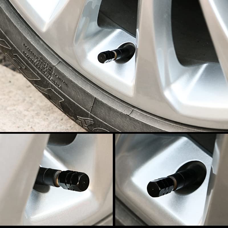 Wellen Reifenluftventilkappe Aluminium Set von 4 für