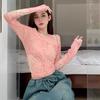 Pure Desire Style Mesh Design Printed Sunscreen Long-Sleeve T-Shirt Women's Summer Slim-Fit Base Layer Figure-Flattering Spicy Girl Top