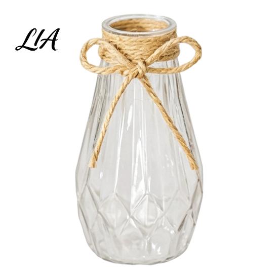 Clear Bud Vase Decorative Flower Vase, Transparent Glass Style Holder for Home Amber Decor, Modern Thickened Floral Container Fresh And Dried Flowers