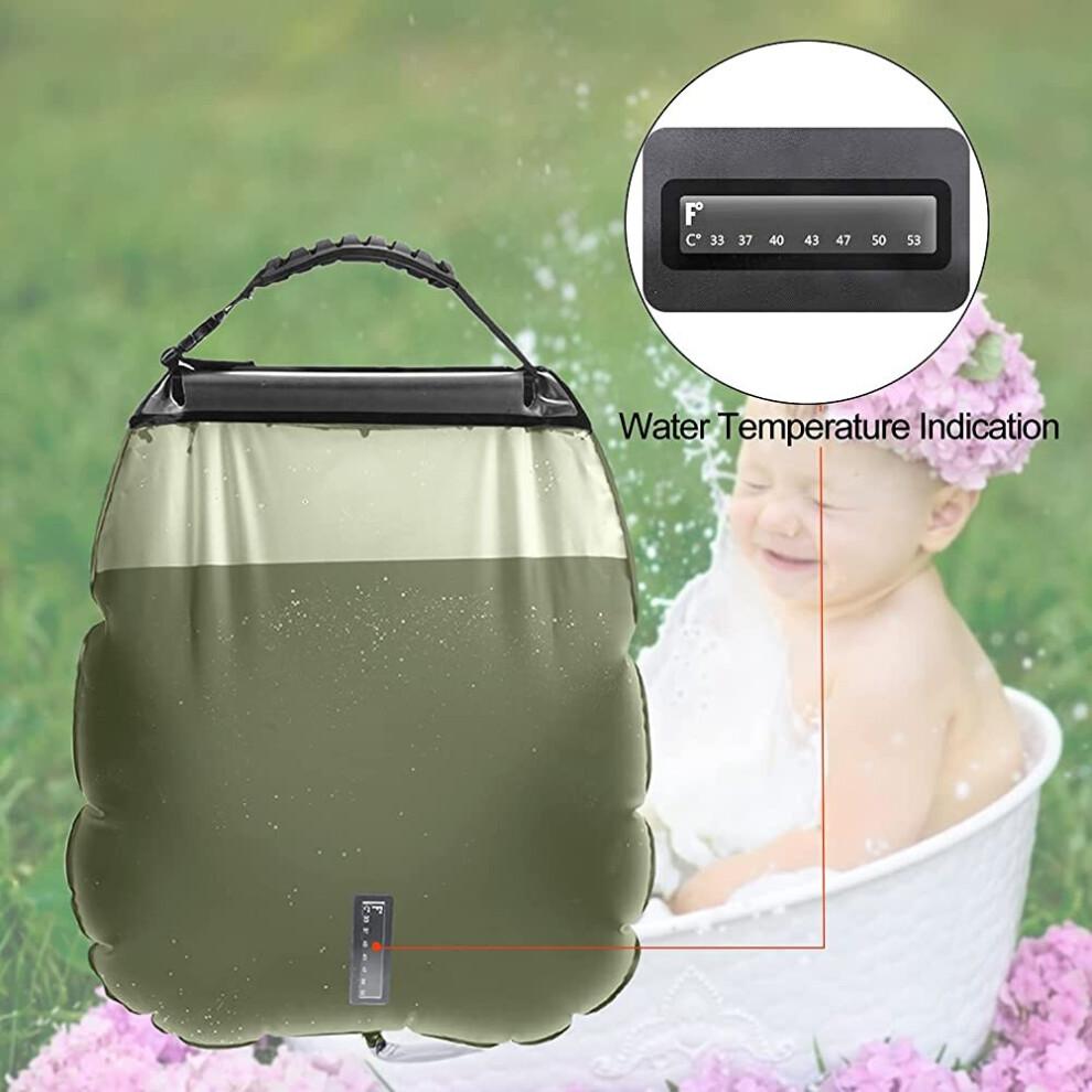 Solar Shower Bag. 20L Portable Solar Heated Hot Water Camping Travel Shower Bag with Switchable Head