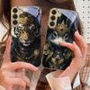 The Tiger of the Crown For Samsung Galaxy S20 FE S21 S22 S23 Plus S24 Ultra 25Ultra S21+ S9+ S22Plus Golden Glass Phone Case