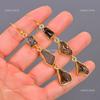 Smoky Quartz Gemstone Electroformed Drop Dangle New Earrings Jewelry Gold Plated V-114