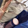 Lässige Oxford-Stoff-Tragetasche mit Buchdruck und Seitentaschen für Damen und Studenten