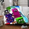 1pc 3D-Number-Blocks-Cartoon Blanket, Gift, for Men and Women, Soft Blanket, Good for Sofa Bed Couch Travel, Lightweight Flannel Blanket