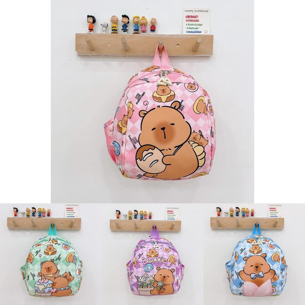 Animal Pattern Children Nylon Backpack With Cushioned Straps For Daycare