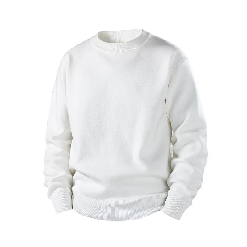 

Осень Зима Мужской Вязаный Свитер с Круглым Вырезом Мужские Свитеры Однотонные Мужские Толстые Пуловеры Мужские Повседневные Ежедневные Теплые Вязаные Пуловеры M белый
