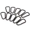 10Pieces Black D Shaped Aluminum Alloy Carabiner Hook Keychain Accessories