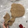 Cute age-reducing lace thin wool hat female versatile Internet celebrity knitted doll hat irregular one-piece scarf winter