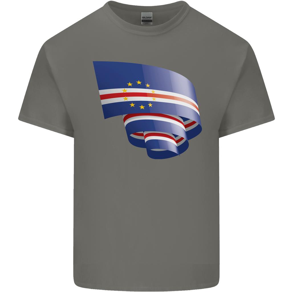 Curled Cape Verde Flag Verdean Day Football Unisexs Light Cotton TShirt
