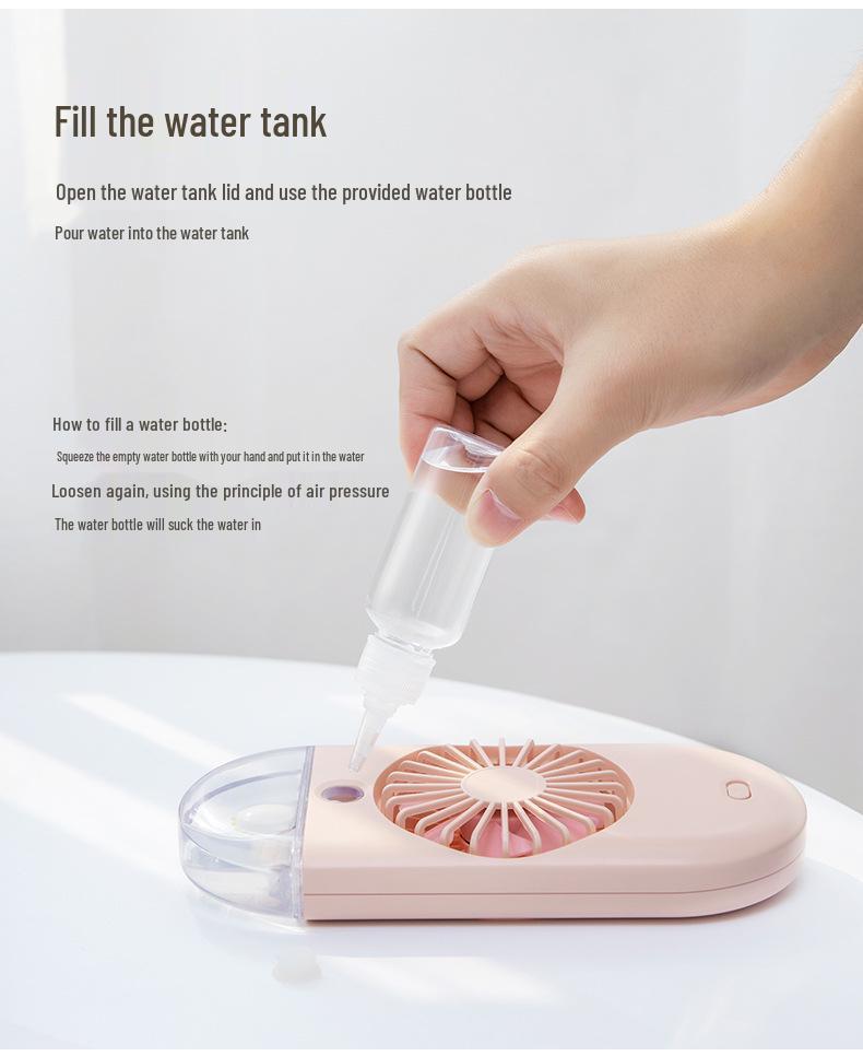 Portable Mini Handheld USB Spray Fan: Rechargeable, Desktop & Cooling for Summer