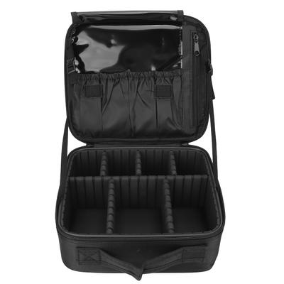 Makeup Train Case Multipurpose Travel Makeup Case with Adjustable Dividers for Women and Girls Black