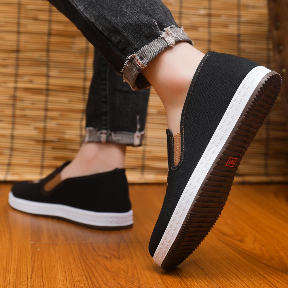 

****** старые ******* тканевые туфли мужские дышащие туфли для папы вышивка Guochao черные туфли для вождения дерьмовая подошва среднего возраста одна педаль 39