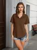 2025 Spring/Summer Women's Waffle Knit Shirt Top - European & American Bestseller