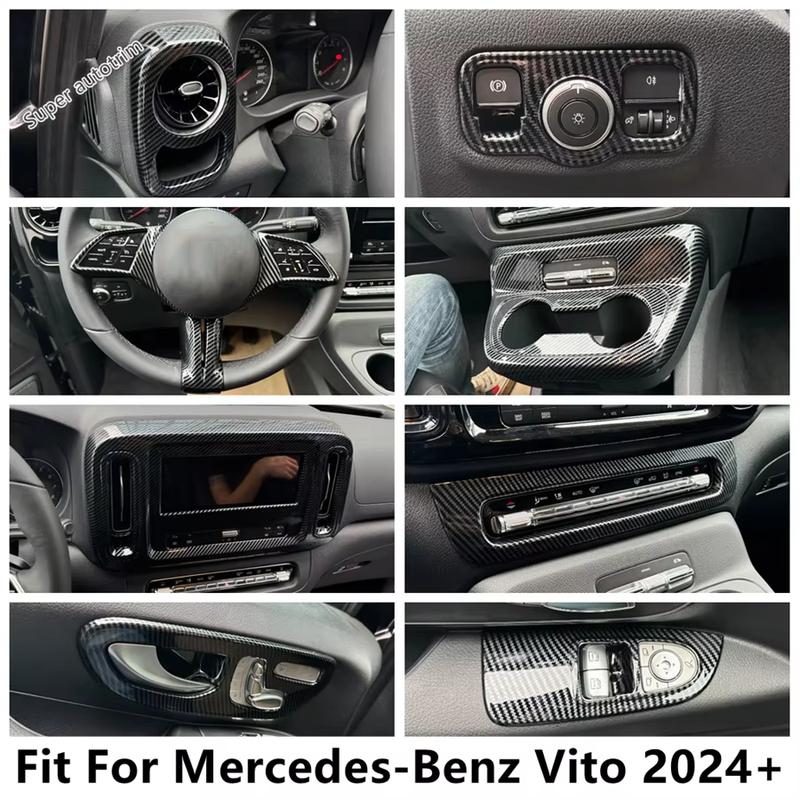 Water Cup Panel / Handle Bowl Frame / Side Air AC Vent / Steering Wheel Cover Trim Accessories For Mercedes-Benz Vito 2024 2025