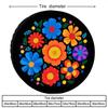 Tire Cover With A Black Base And Colorful Floral Patterns, Made Of Polyester Fiber, Featuring A Flat Decorative Style With Large
