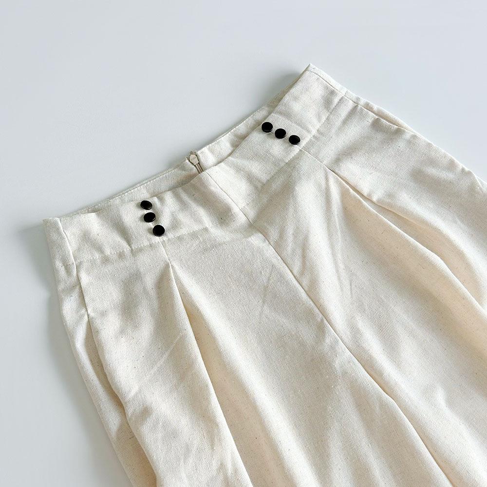 High-End Fashionable Cotton Linen Embroidery Wide-Leg Pants Suit for Women