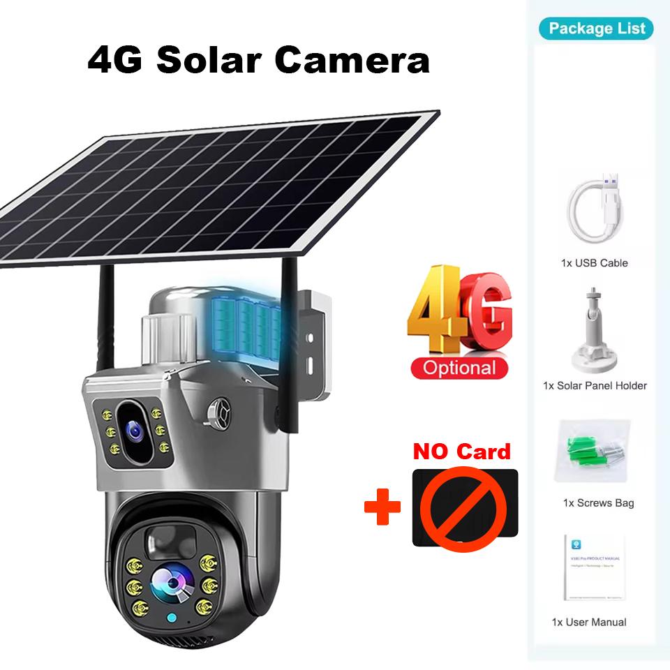Outdoor Waterproof Solar Camera 4G/Wifi Home Full Color HD Remote Low Power Consumption Monitor with Night Vision