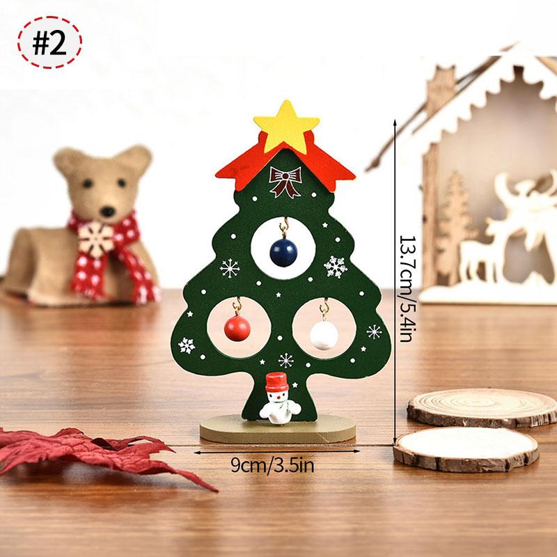 Christmas Stereo Wooden Tree Scene Layout Xmas Tree Ornaments DIY New Year Gifts Navidad New Year Desktop Decorations Supplies