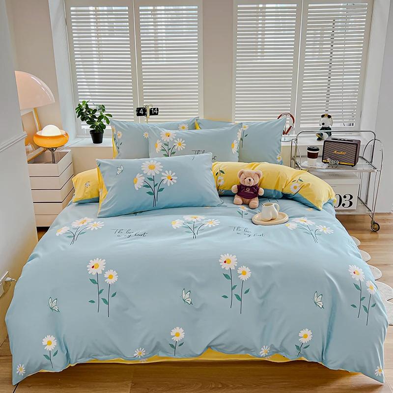 Chic Botanical Duvet Cover Garden Floral Bedding Set 4 Pieces Leaves Duvet Covers Set For Girls Women Farmhouse Comforter Cover
