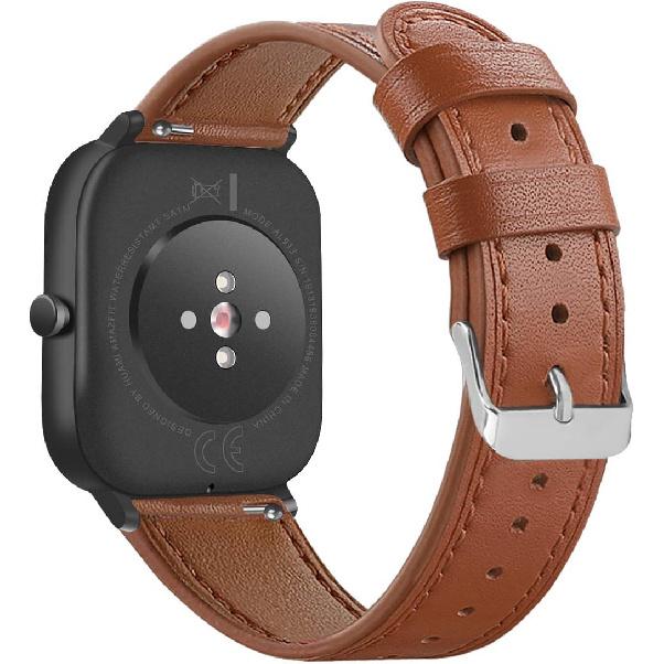 FitTurn Leather WatchBand Compatible with Amazfit Bip 6/Bip 5/Pace/Cheetah/Stratos 2 3/GTR 4/GTR 3/GTR 3 Pro/GTR 2/GTR 2e/GTR 47mm Smart Watch for