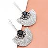 Black Onyx Gemstone Women's Gift For Her Silver Jewelry Earring 1.5''