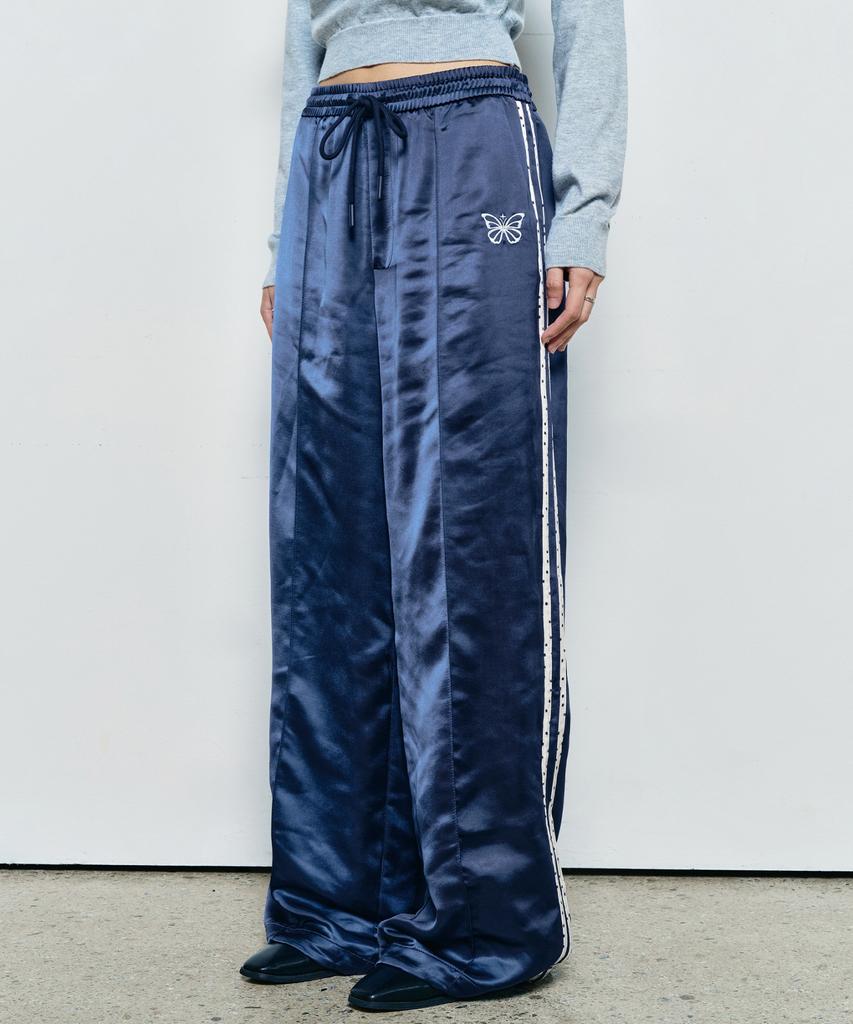 Nigaennikol Dot Double Line Satin Pants_Navy