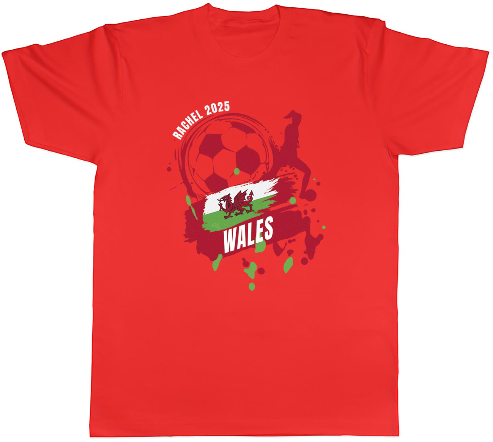 Personalised Wales Football Supporter Fan 2025 Unisexs TShirt Tee Gift Top S