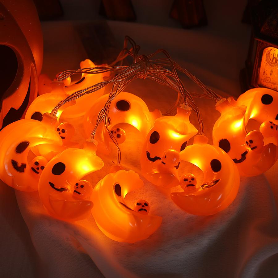 

LED lights, Halloween light string, solar pumpkin lights, holiday decoration lights, outdoor festive atmosphere lights, colorful 1.5m 10led-battery