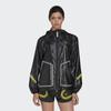 adidas X Stella McCartney Logo Print Kapuzen-Reißverschlussjacke Damen Jacken Schwarz Gelb HI6053