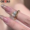 OEVAS 7*11MM 3Carat D Water Drop Moissanite Rings Gold 100% 925 Silver Top Quality For Women Wedding Gifts