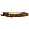 Bed Frame with Drawers Smoked Oak 160 x 200 cm Wood Based Material