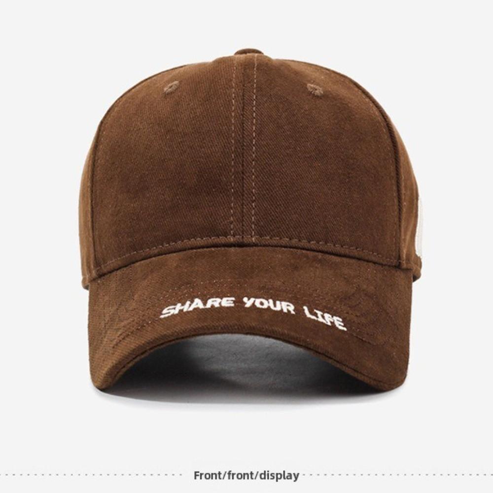 Enlarged Design Letter Embroidery Cap Versatile Sunshade Cap Trendy Face-Slimming Cap  Unisex